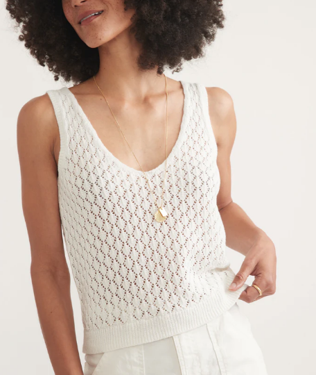 Finley Sweater Tank White