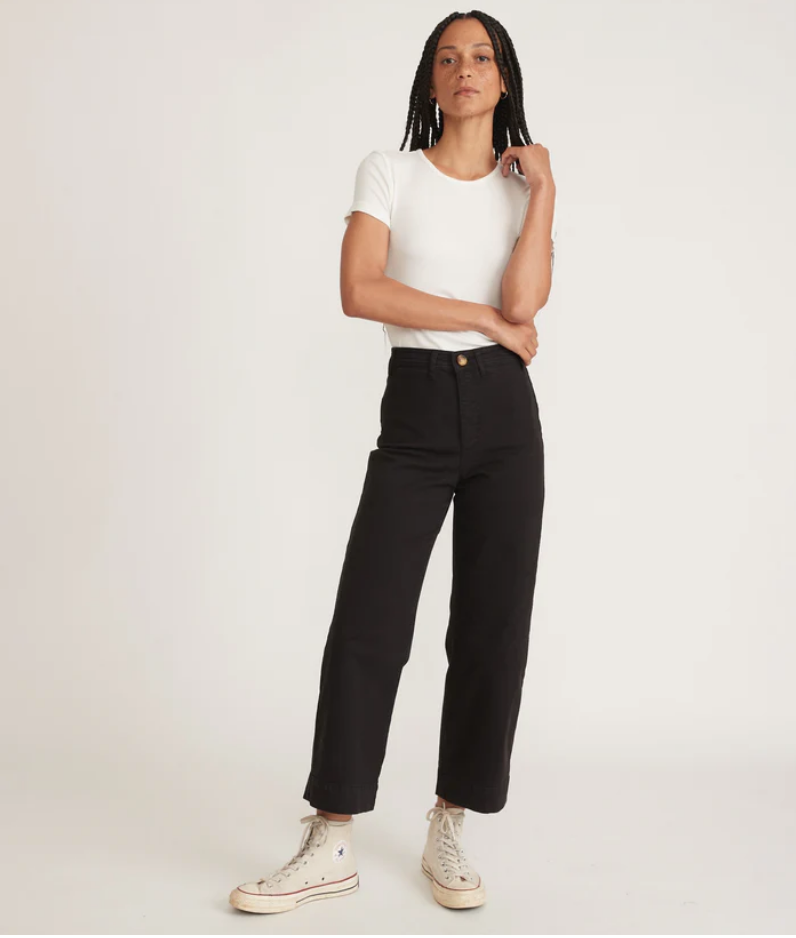 Bridget Slim Wide-Leg Crop | Black