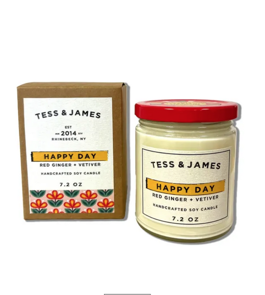 Happy Day Soy Candle - Red Ginger and Vetiver