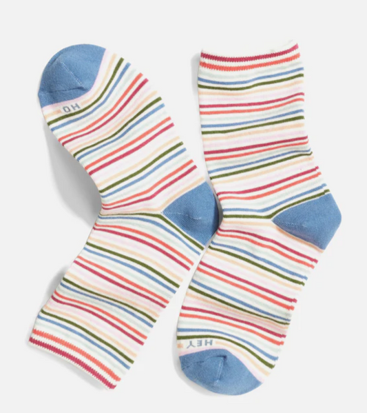 Hi-Ankle Crew Sock | Cool Multi Stripe