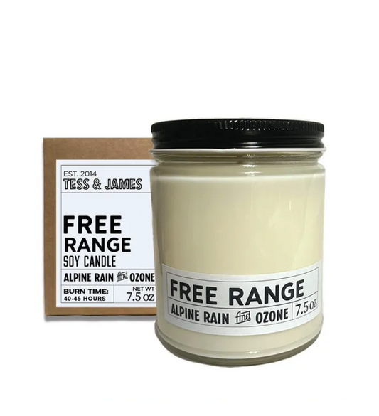 Free Range Soy Candle - Alpine Rain and Ozone