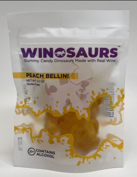 Winosaurs | Wine Gummy Candy for Adults | Peach Bellini