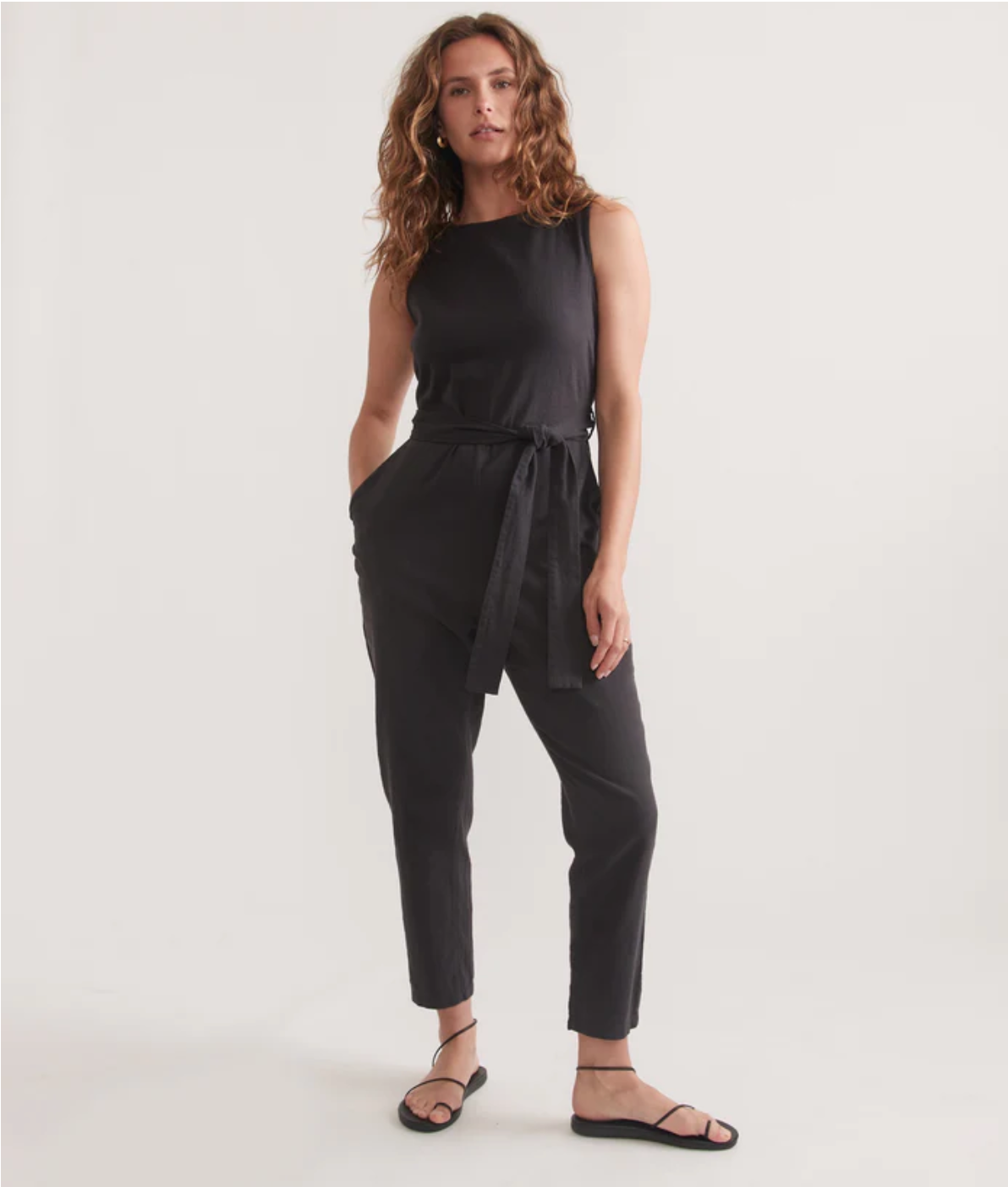 Eloise Belted Jumpsuit | Phantom