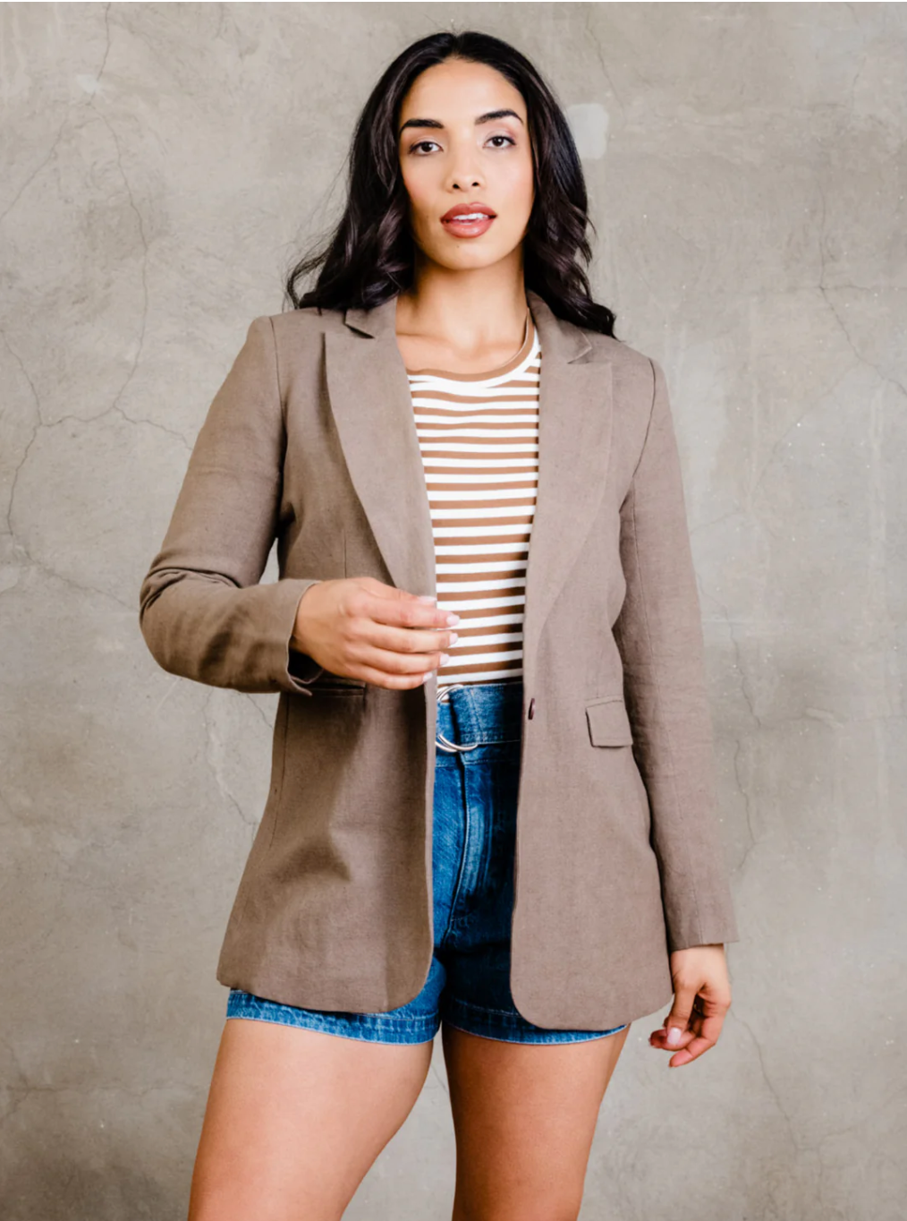 Heather Linen Blazer | Driftwood