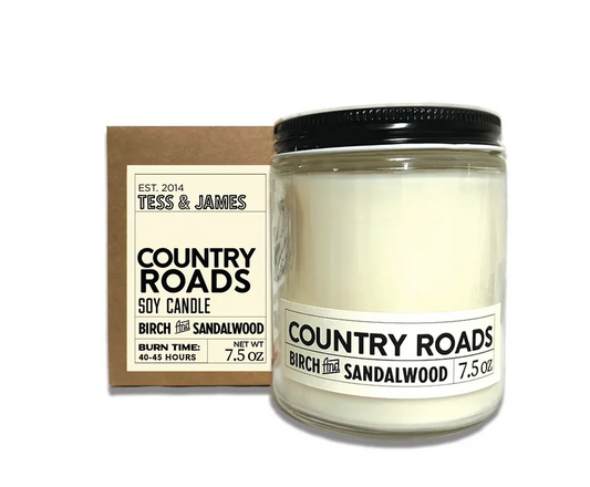 Country Roads Soy Candle - Birch and Sandalwood