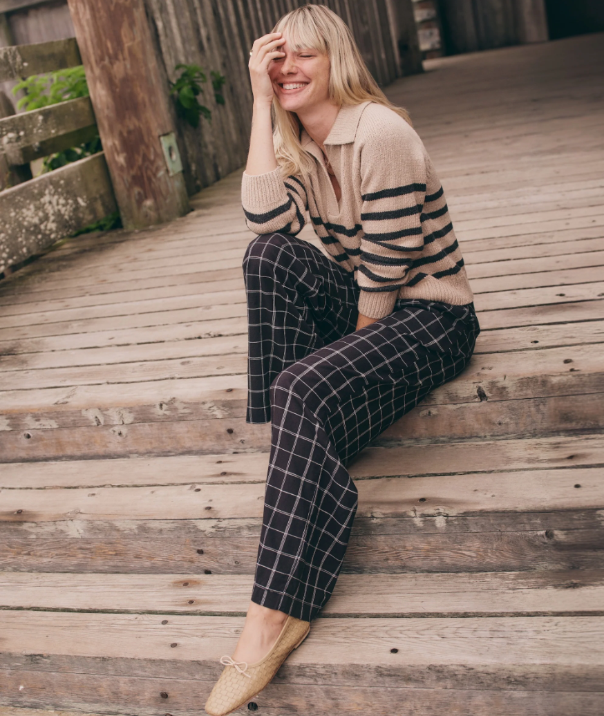 Allison Tencel Trouser | Black & White Checker