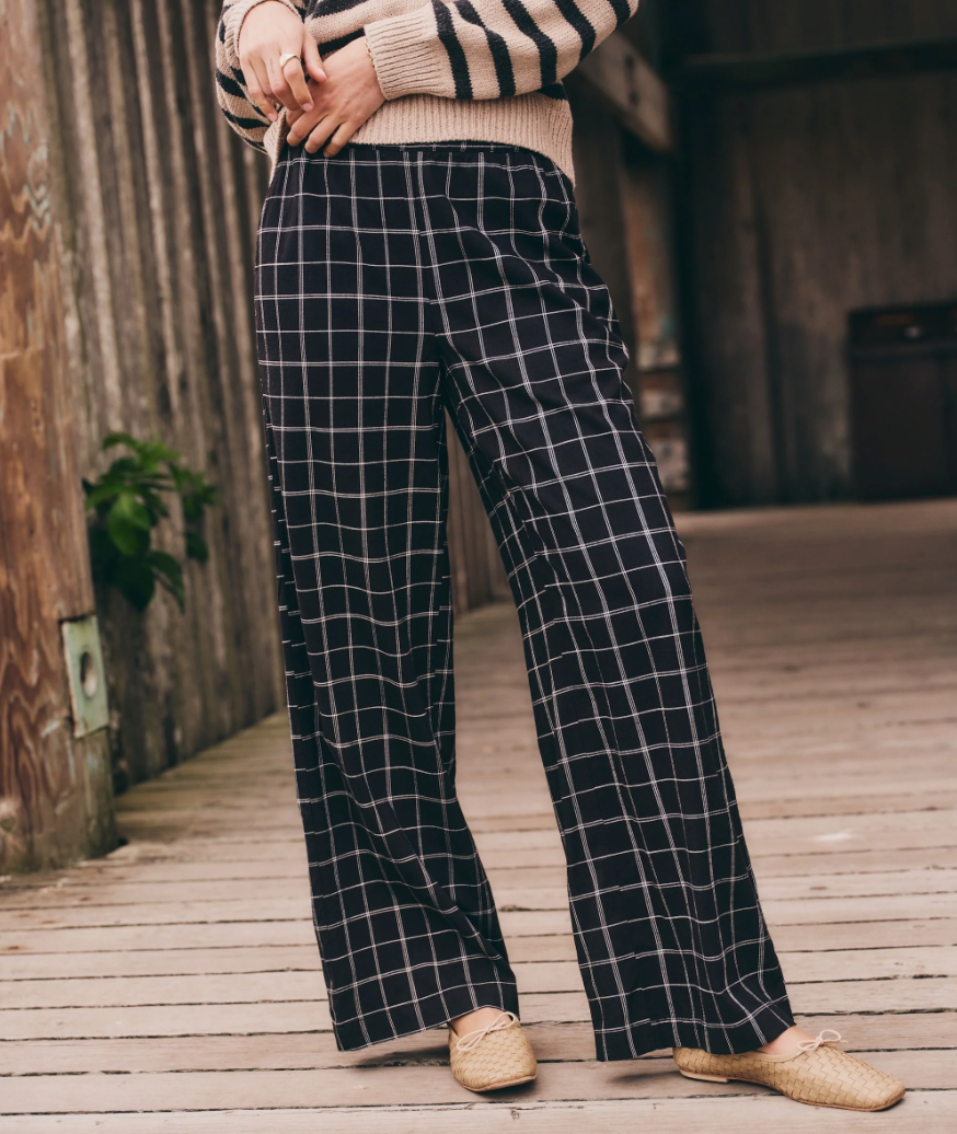 Allison Tencel Trouser | Black & White Checker