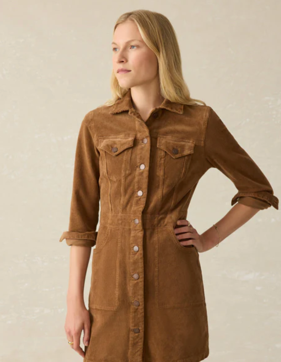 Softstretch Cord Dress | Cord Brown