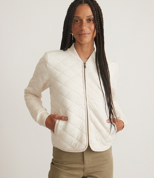 Corbett Quilted Bomber | Antique White