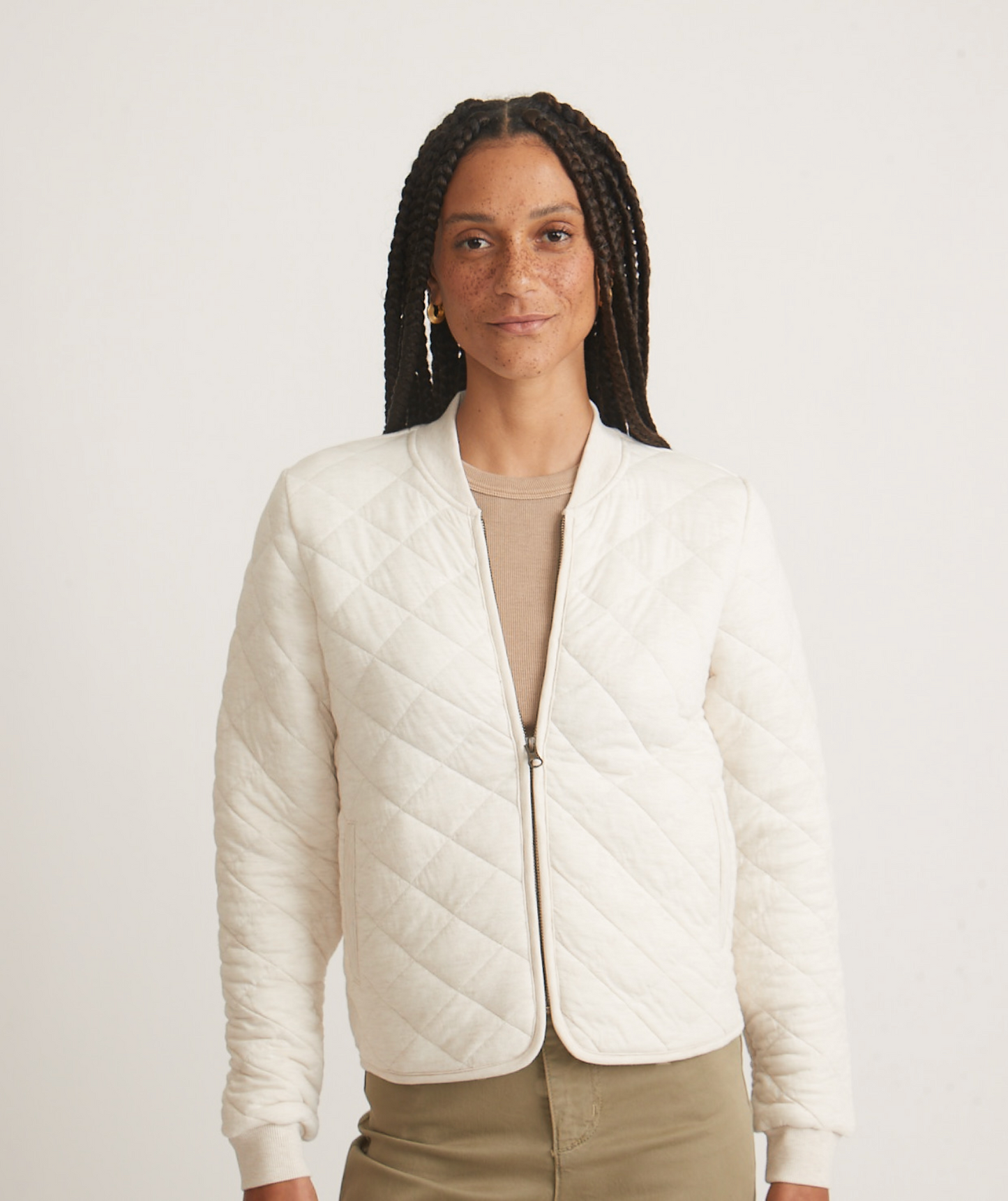 Corbett Quilted Bomber | Antique White