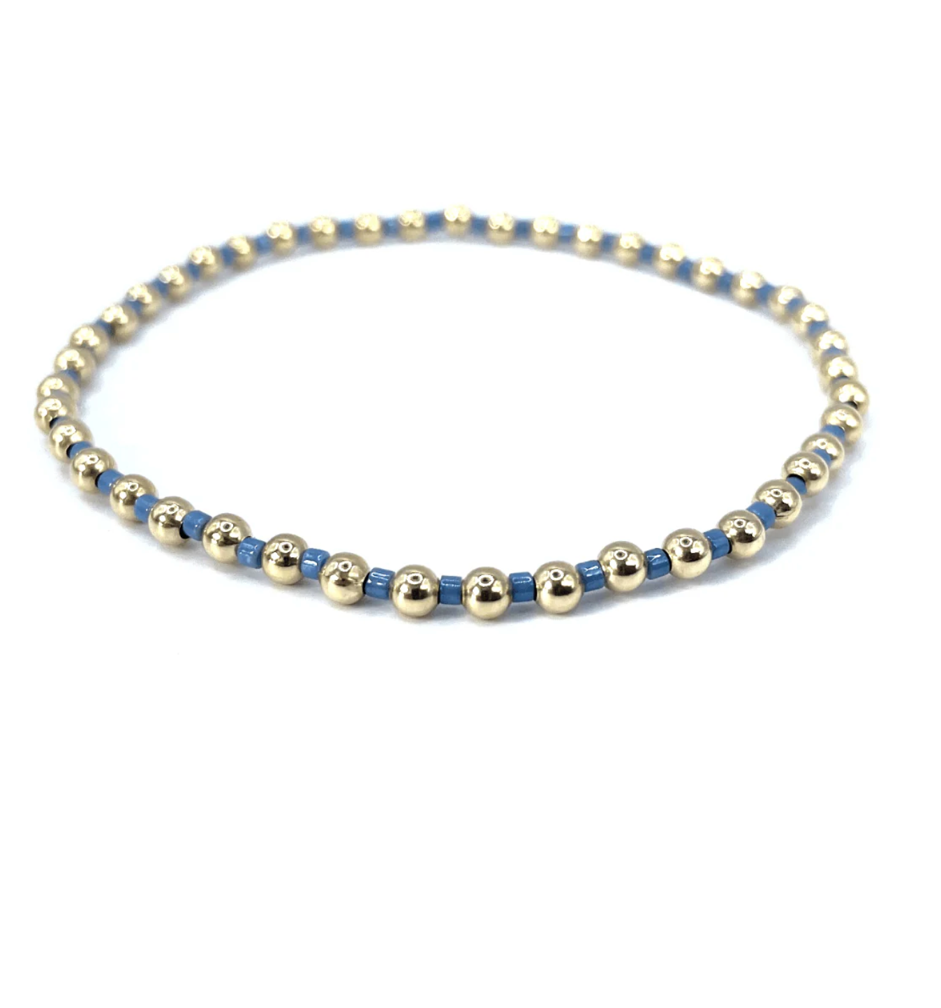 3mm Color Crush Newport STORMY blue & Gold Waterproof Bracelet 7"