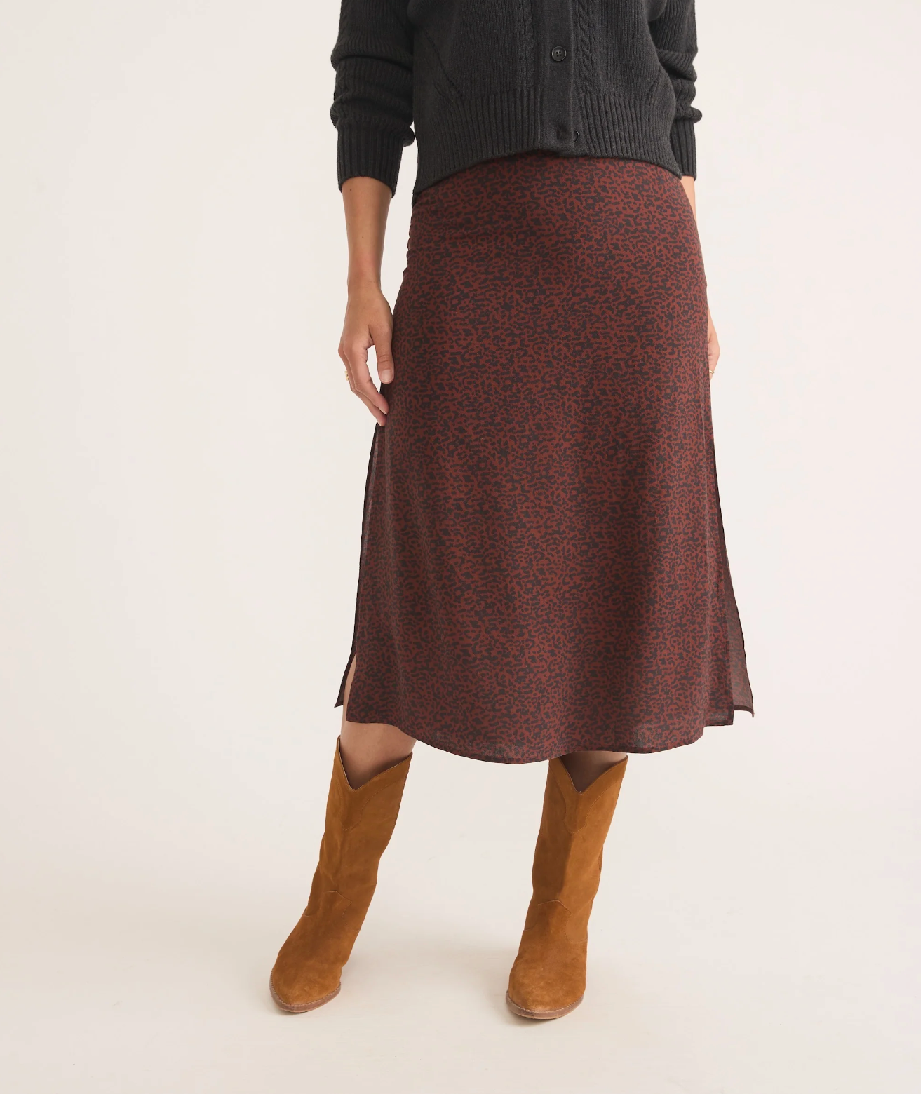 Ryan Midi Slip Skirt (Deep Cheetah)