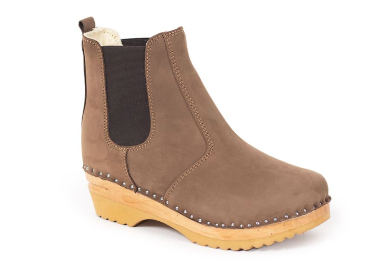 Rockwell Shearling Clog Boot | Brown Nubuck