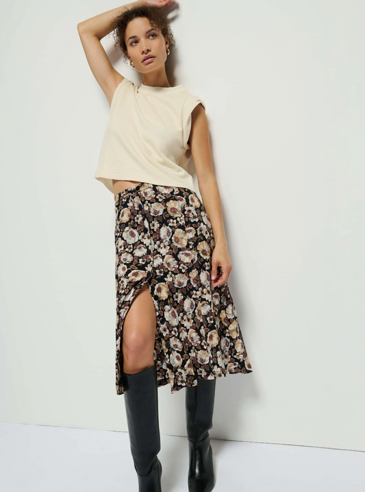 Belinda Button Floral SKirt