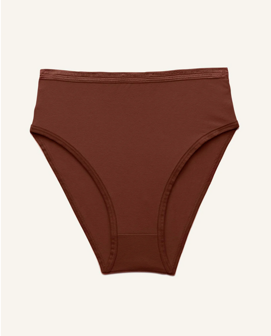 Organic Cotton High-Rise Brief | Cacao