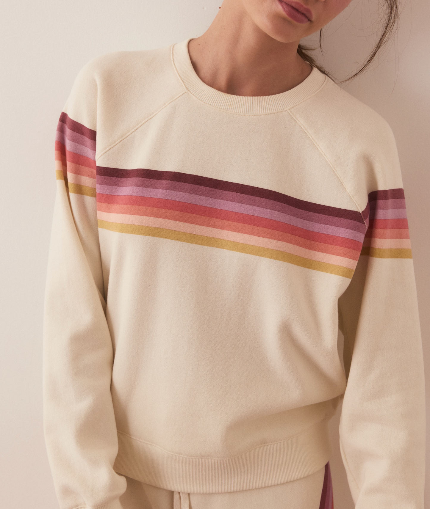 Anytime Sweatshirt | Antique White Stripe