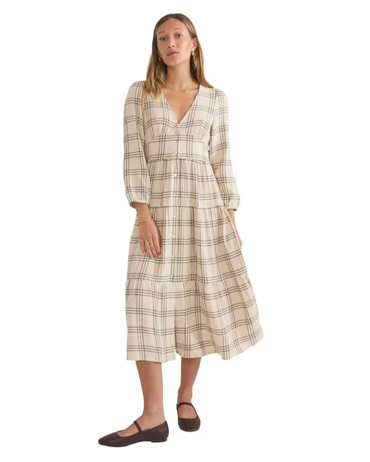 Maeve Maxi Dress | Cream Windowpane