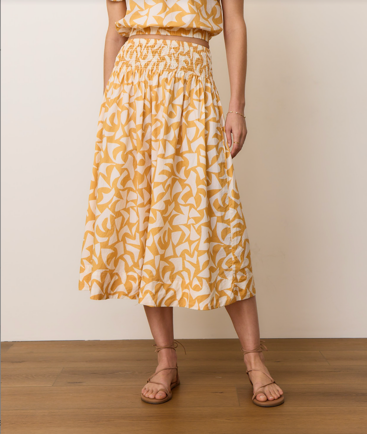 Bea Poplin Midi Skirt