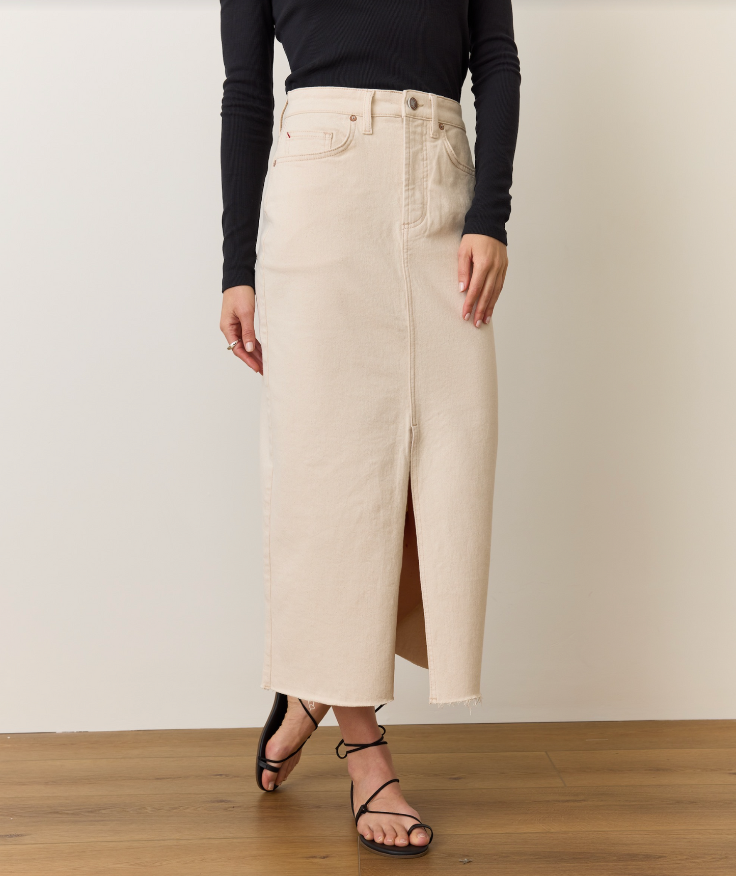 Fawn Denim Midi Skirt