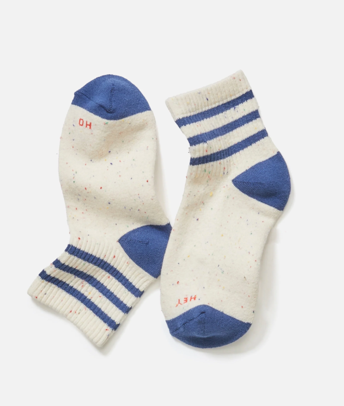 Quarter Crew Ankle Socks | Navy Stripe