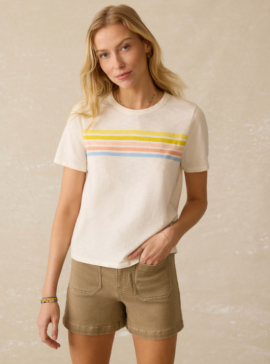 Sunwashed Essentials Tee | Summer Sunrise Stripe