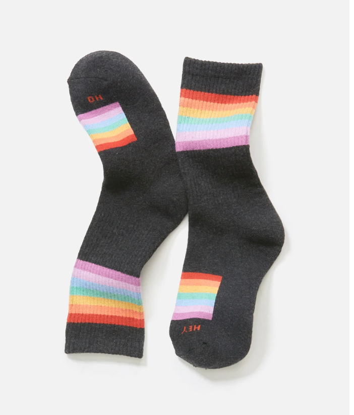 Anytime Boot Socks | Antique Black Stripe