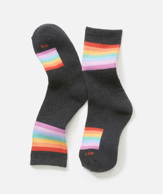 Anytime Boot Socks | Antique Black Stripe