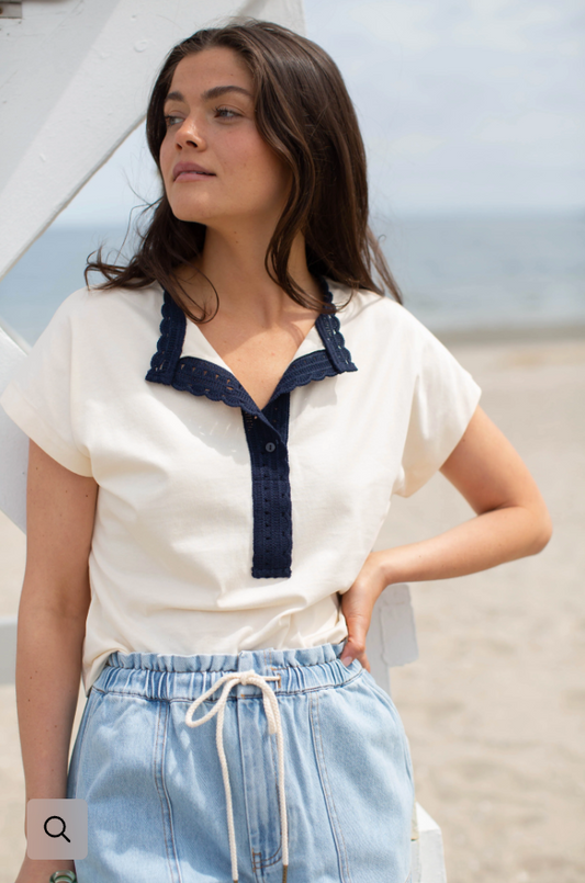 Marea Crochet Trim T-Shirt