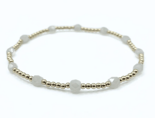The Key West Gold-Filled and Waterproof Bracelet | Winter White 7"
