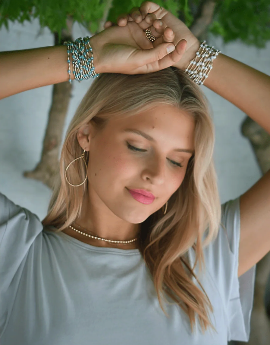 The Key West Gold-Filled and Waterproof Bracelet | Winter White 7"