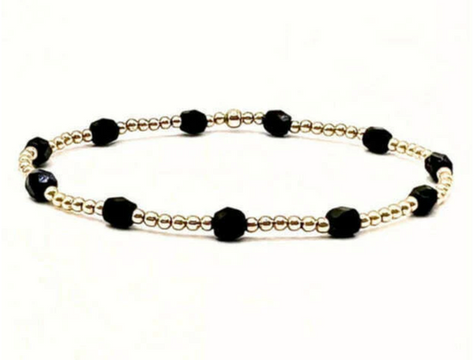 The Key West Gold-Filled and Waterproof Bracelet | Black 7"