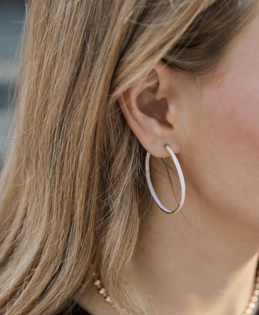 Mykonos Enameled Hoop Earrings | Pink