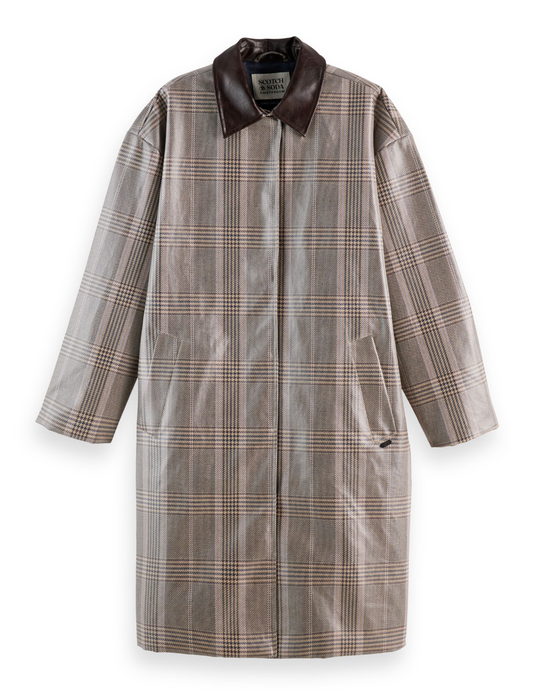 Coated Plaid Raincoat