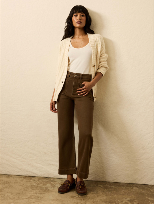 Stretch Terry Patch Pocket Ankle Pant | Walnut