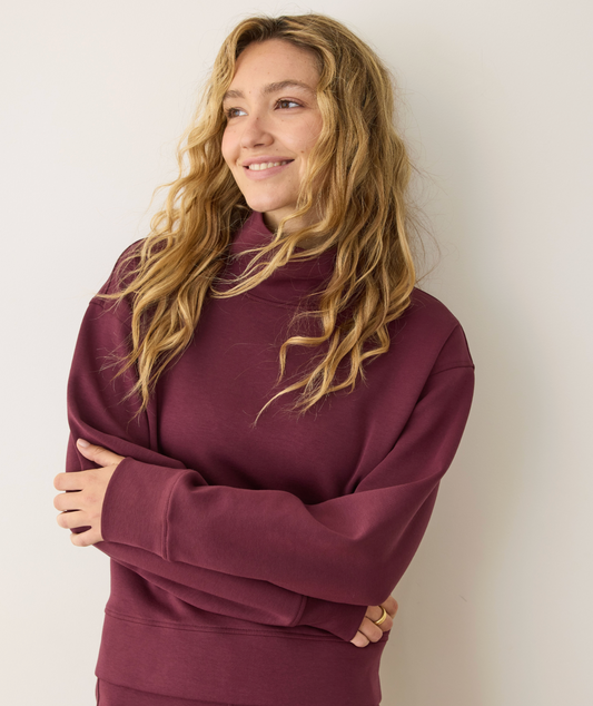 Nova Mock Neck Sweatshirt | Fig