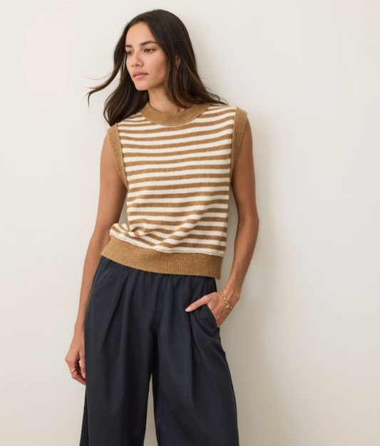 Sausalito Sweater Vest | Nutmeg Stripe