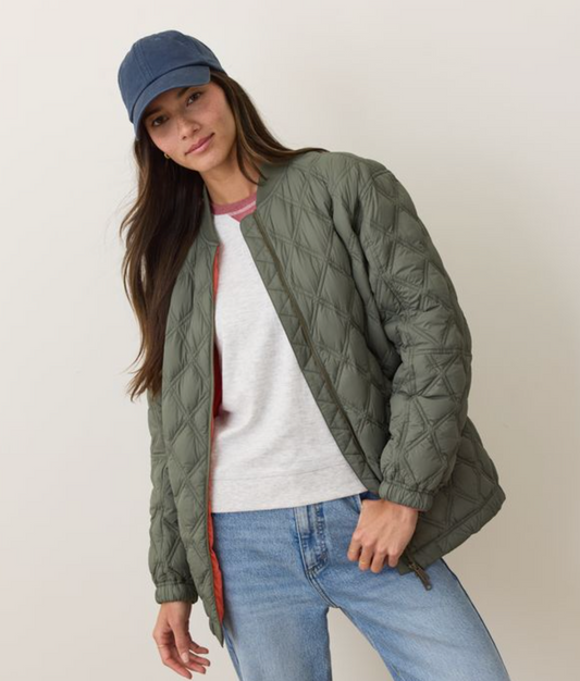 Marina Quilted Bomber | Olive