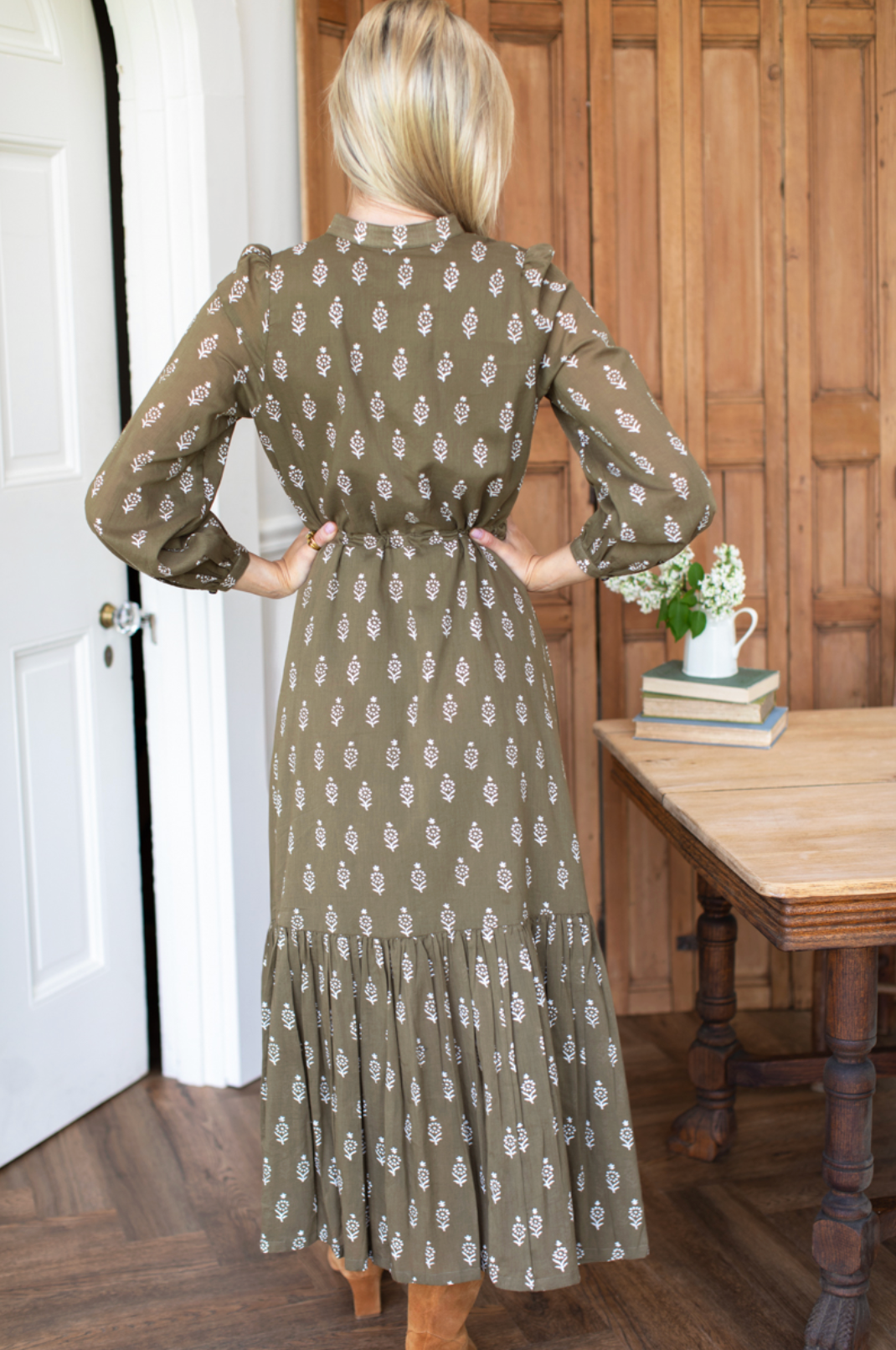 Emerson Fry Frances 3 Dress | Marguerite Gothic Olive Organic