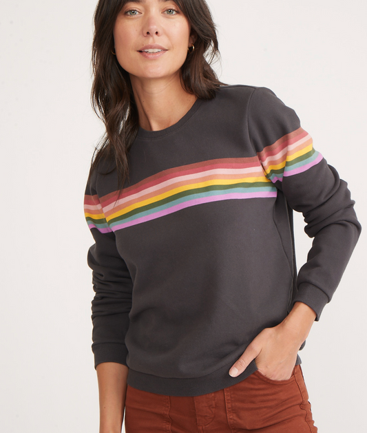 Anytime Sweatshirt | Washed Black Stripe 25