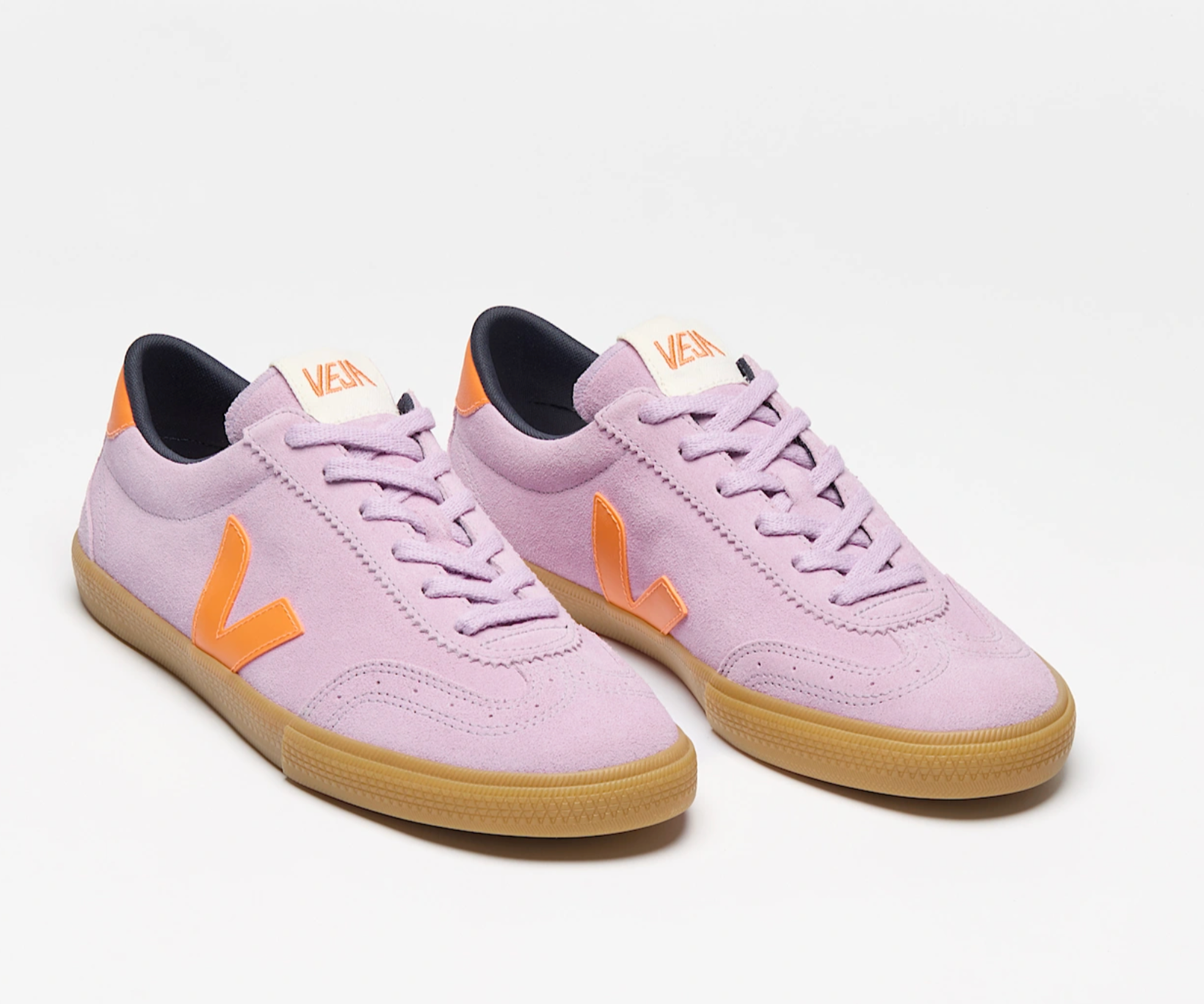 VEJA Volley Suede | Orchid Fury Natural – The Covet Collective