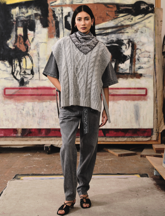 Cable Sitch Spencer Sweater Vest