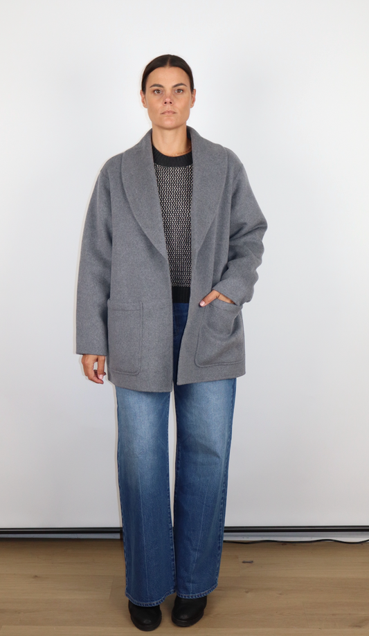 Colette Belted Wool Coat | Medium Grey Heather