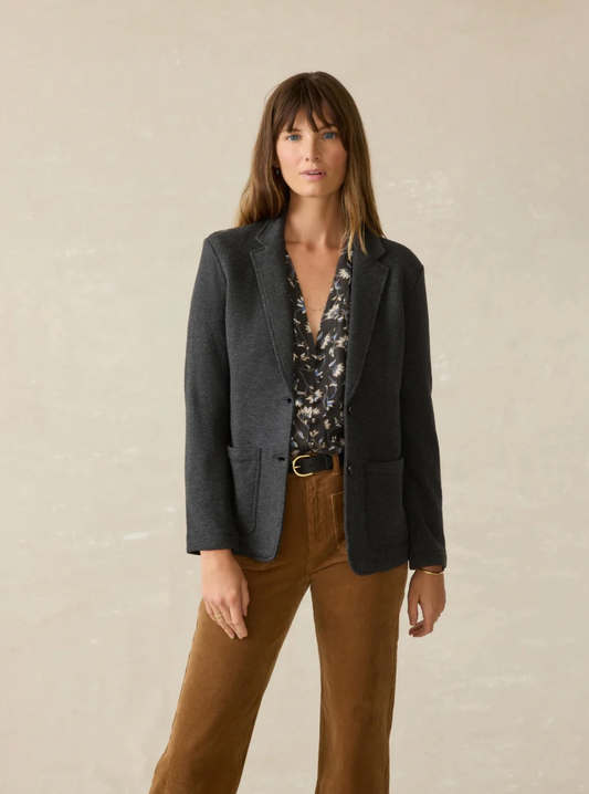 Inlet Knit Blazer | Black Sky Melange