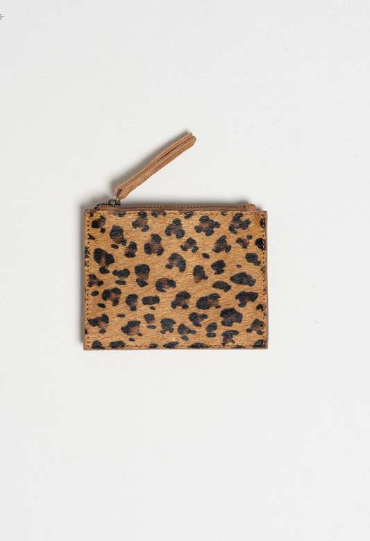 Indi & Cold-  Leopard Horsehide Coin Purse