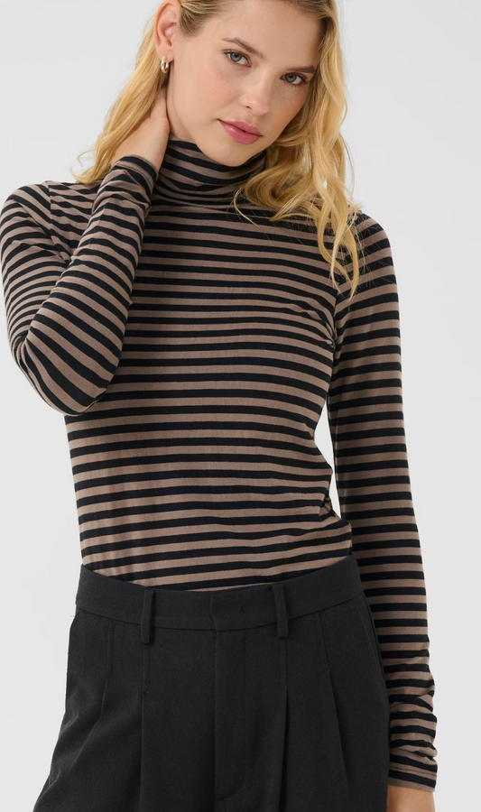 Thildes Tencel Turtleneck T-shirt | Falcon Melange