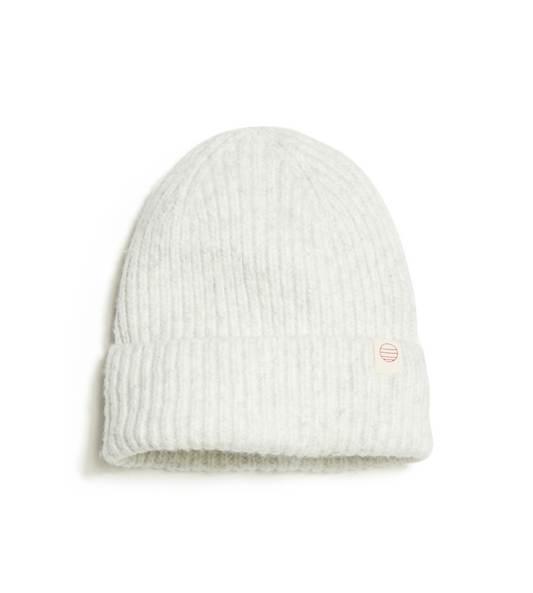 Heavy Porter Knit Beanie | Ivory Heather