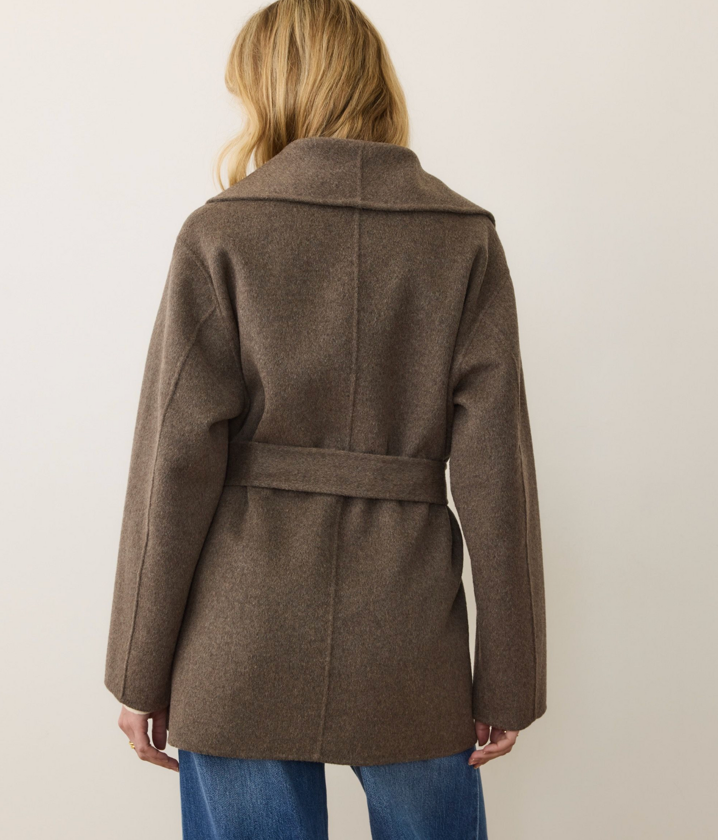 Colette Belted Wool Coat | Espresso Heather