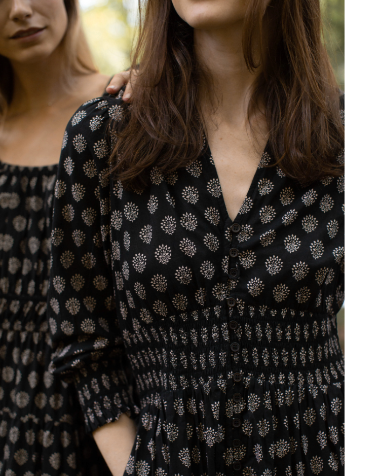 Marea Francesca Dress- Black Zinnia