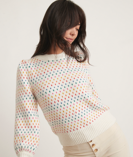 Alma Puff Sleeve Sweater | Rainbow (xs)