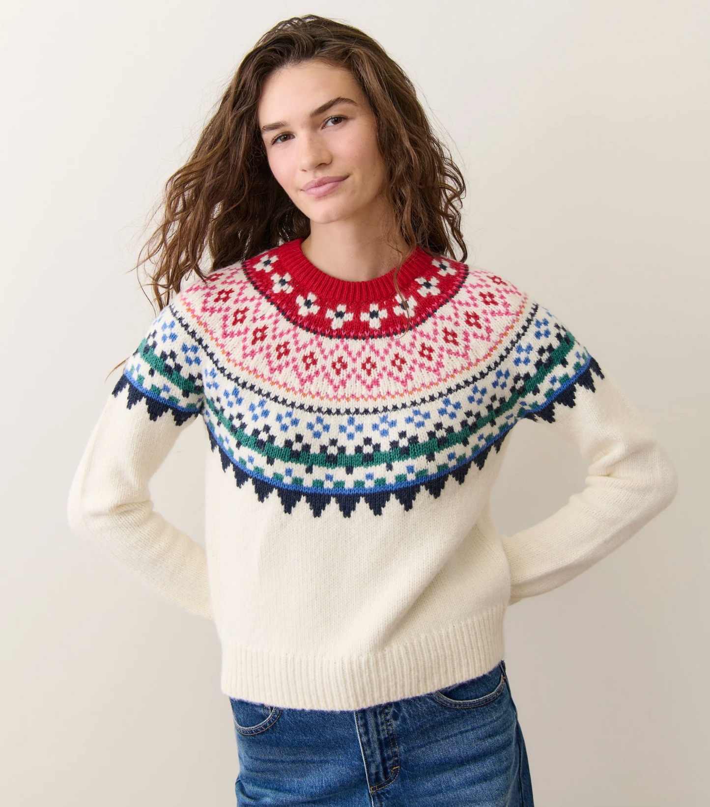 Fiorella Crewneck Sweater | Multi Fair Isle
